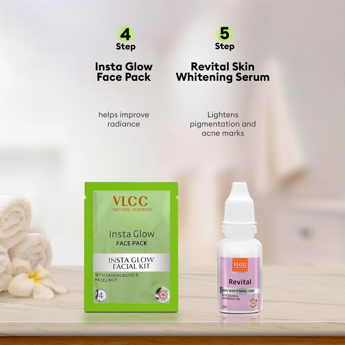 VLCC Salon Series Insta Glow Facial Kit (6 Facials) - 240g + 12ml | Fights Premature Ageing | Youthful Glow Facial Kit with Saffron & Berberry | Anti-Microbial and Complexion Brightening