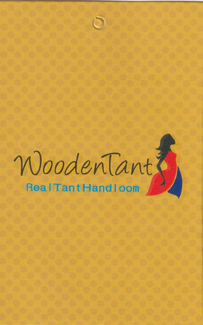 WoodenTant Women's  Handloom Cotton Tant Saree with Buti Work without blouse piece