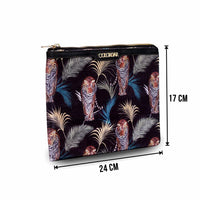 Colorbar Safari Small Flat Pouch II Large Main Compartment with Flexible Strap to Securely Hold Documents/Device II Outer Material Velvet Polyester II Inner Material Polyester