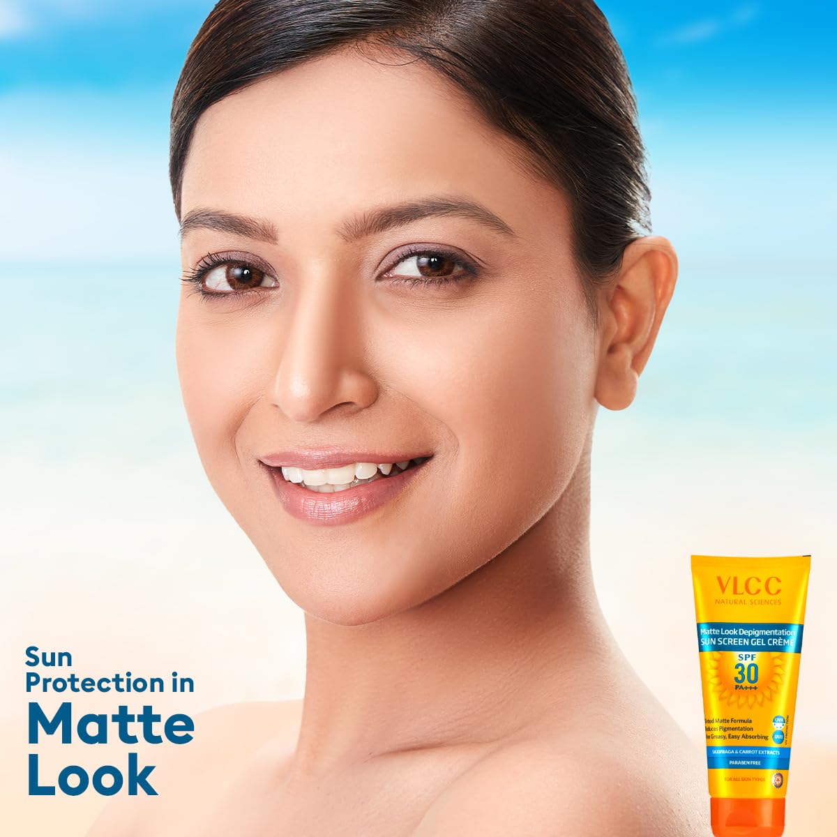 VLCC Matte Look Spf 30 PA ++ Sunscreen Gel Crème - 100g + 25g Extra - Helps Depigmentation, Non-Greasy Tinted Matte Formula with Broad Spectrum Protection.