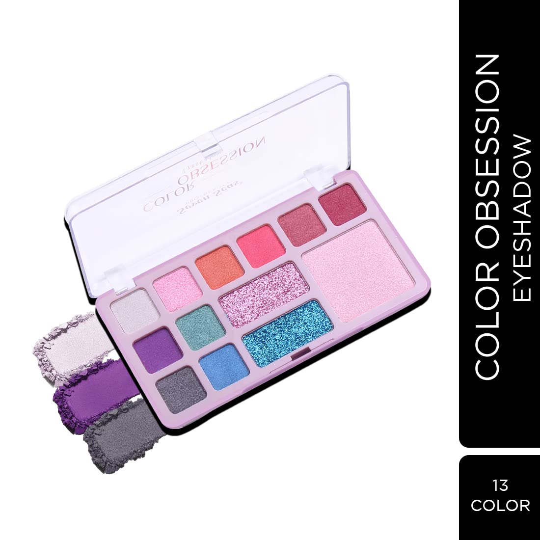 Seven Seas Color Obsession Eyeshadow 13 Colors Glitter With Shimmer Look (Skin)