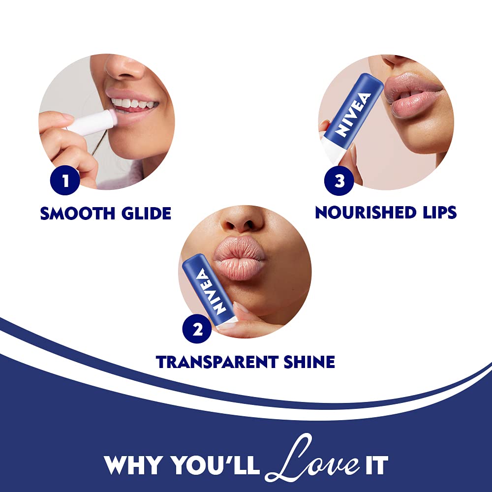 NIVEA Lip Balm, Original Care, 4.8g
