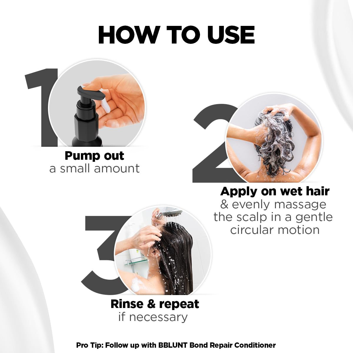 BBLUNT BBLUNT Bond Repair Shampoo - 300ml | Repairs damaged hair by 89% in just 1 use* | Powered with MaliPeptide BondTech | Recommended By Hair Experts | For Men & Women | SLS & Paraben Free