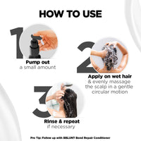 BBLUNT BBLUNT Bond Repair Shampoo - 300ml | Repairs damaged hair by 89% in just 1 use* | Powered with MaliPeptide BondTech | Recommended By Hair Experts | For Men & Women | SLS & Paraben Free