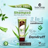 Passion Indulge Neuropassit NTstress Hair fall Control 100ml & Aloe Tree 2 in 1 Anti Dandruff Conditioning shampoo 200ml Combo Pack For Reduce Stress & Anxiety |Hair Cooling Oil | Promote Good Sleep | Anti Dandruff With Jatamansi & Aloe Vera | Natural & V