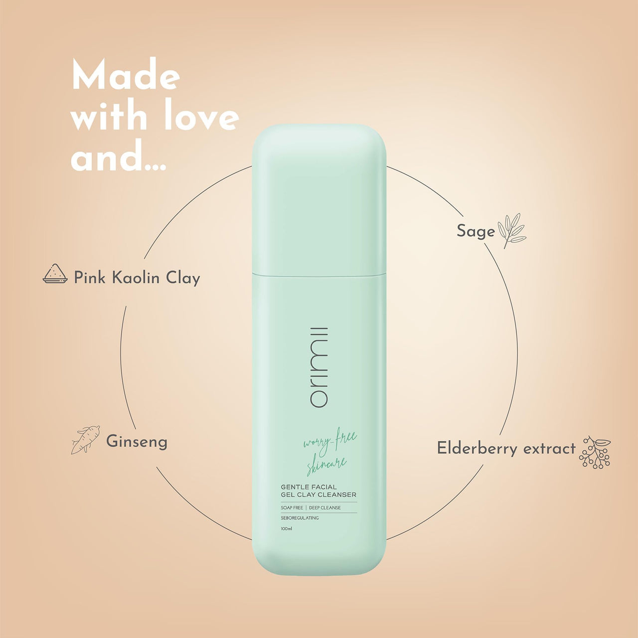 Orimii Daily Acne Defence Routine with No Salicylic Serum & Soap-Free Face Wash | Skin Clarifying Combo with Safe & Natural Ingredients | Gentle on Skin | Safe for Pregnant Women