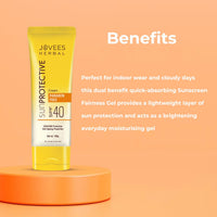 Jovees Herbal Sun Protective Sunscreen SPF 40 | Lightweight, Quick Absorbing and Oil Free - UVA/UVB Protection | Normal to Dry Skin Type | Paraben & Alcohol Free 100g (Pack of 2)