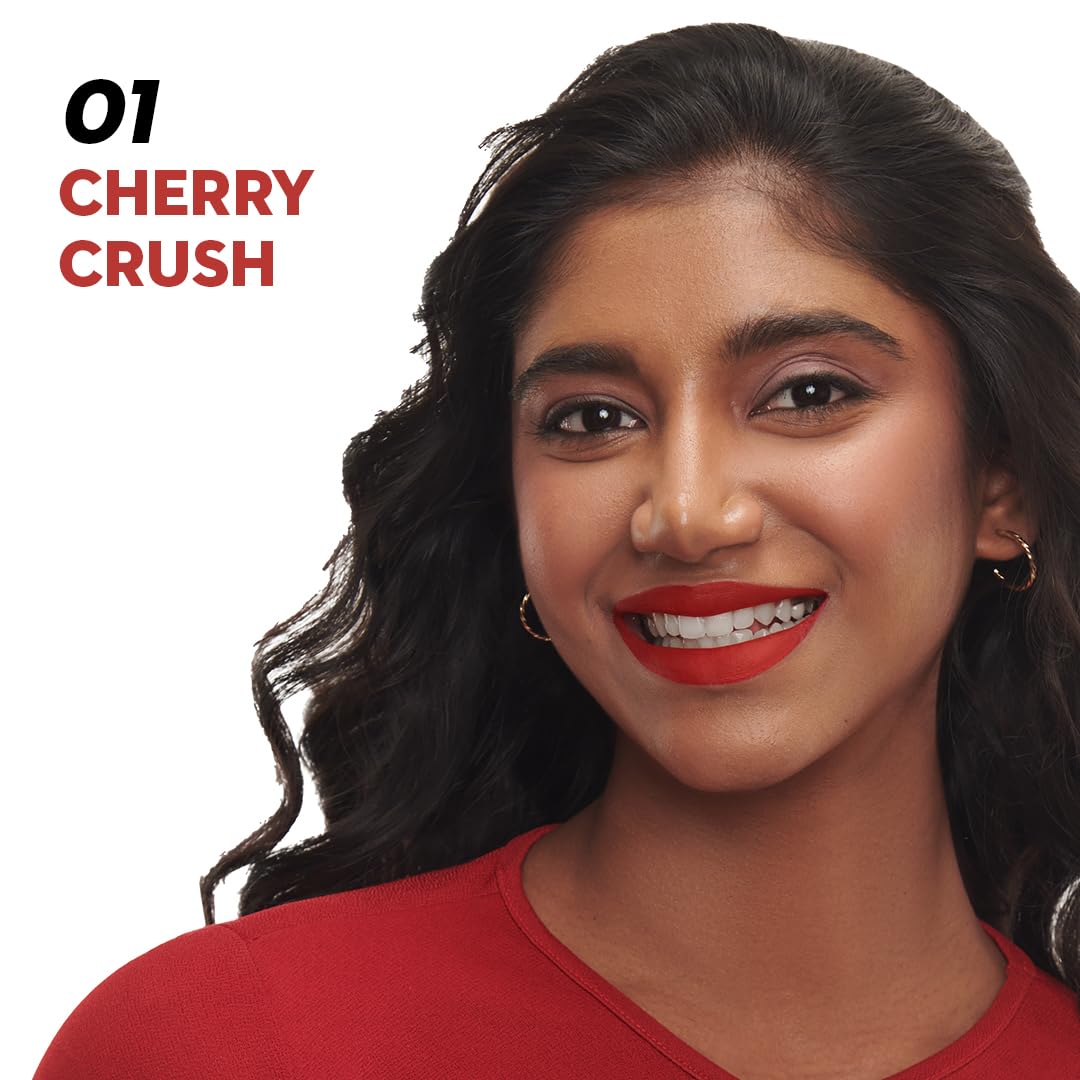 SUGAR Cosmetics LA LA Love Matte Liquid Lipstick | Lasts 18Hrs | Transferproof & Waterproof - 01 Cherry Crush