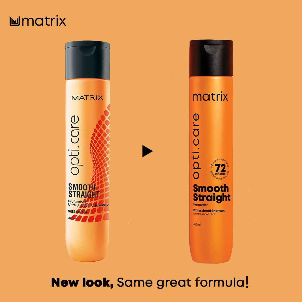 Matrix Opti Care Smooth Straight Professional Shampoo With Shea Butter, Paraben Free, 350ml & Opti Care Professional Conditioner