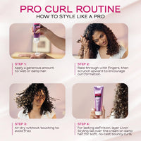 Livon Style Pro Curl Cream for curly, coily & wavy hair | | Curl defining cream for Intense Hydration & Nourishment | Leave in cream with Shea Butter & Avocado | 100ml