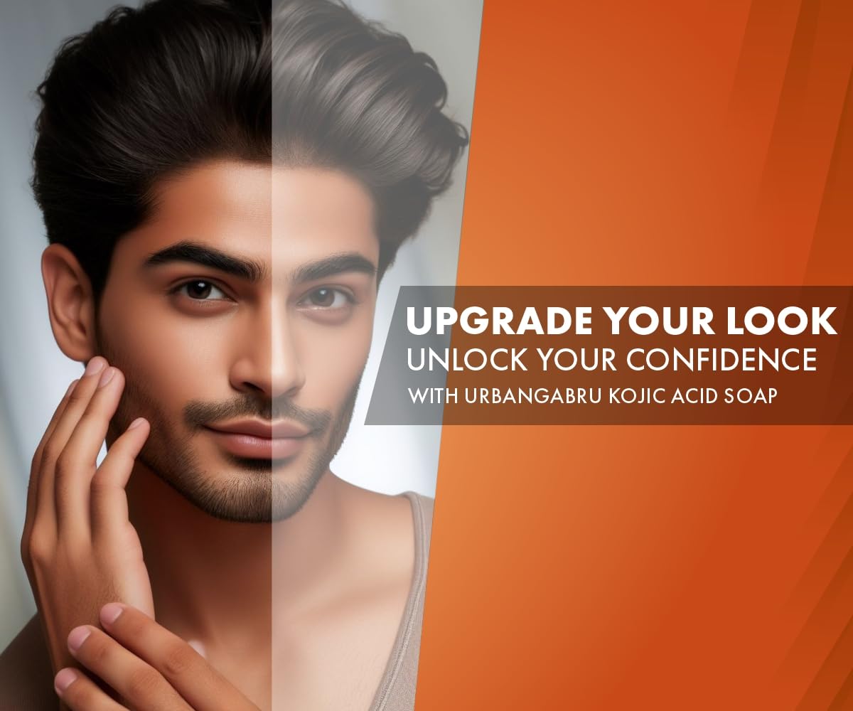 UrbanGabru Kozic Acid Skin Lightening Soap Pack of 6| Kojic acid soap with Glycerine, Glutathione, Alpha Arbutin, Niacinamide (75 g X 6)