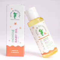 Tots & Bubbles Calming Baby Massage Oil with Sweet Almond & Olive Oil - 50 ml | Enriched with of Shea butter, Lavender & Mustard | Gentle on the skin, Free from Harmful Chemicals, No Artificial Scent