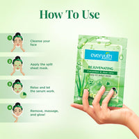 Everyuth Naturals Rejuvenating Cucumber & Aloe Vera Sheet Mask Pack of 3
