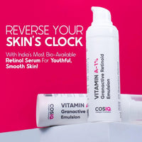 Cos-IQ 1% Vitamin A Granactive Retinoid Emulsion Face Serum | Vit-A Anti Ageing Night Cream Serum for Wrinkles, Fine Lines & Acne | For Women & Men | 30ml