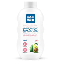 Mee Mee Infant Talcum Powder | Enriched with Avocado Oil | Dermatologist Approved | Rash-Resistant | Paraben-Free, 0m+ | (Fresh Sensation - 200g Single Pack