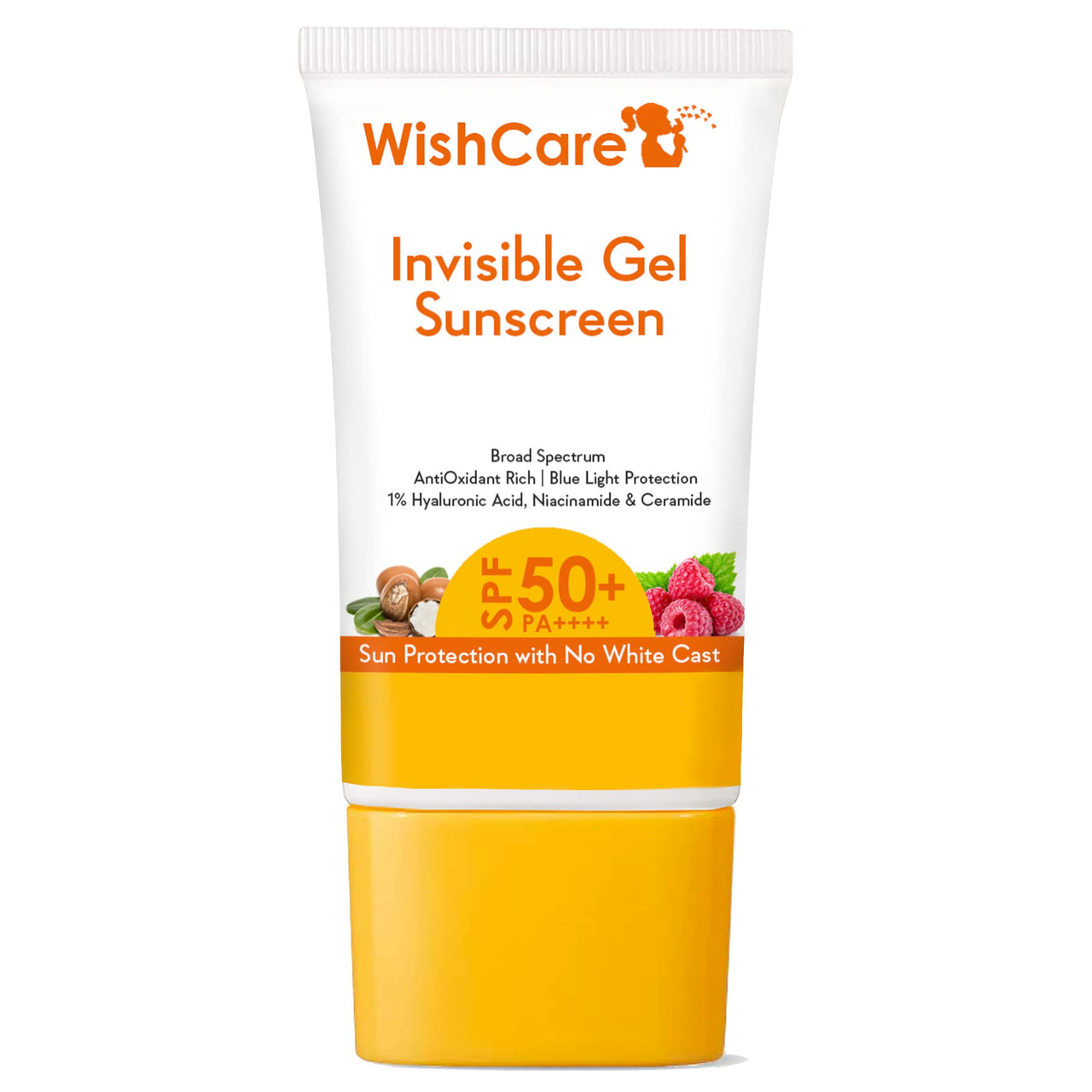 WishCare Invisible Gel Sunscreen SPF 50+ PA++++ For Oily and Dry skin - Light Weight Oil Free Gel Sunscreen with No White Cast 50g