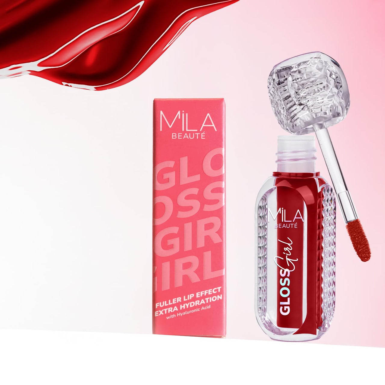 Mila Beauté Gloss Girl Lip Gloss | Enriched With Mango Seed Butter & Hyaluronic Acid | Light Weight & Non-Sticky Formula | Gives Fuller-Lip Effect & Extra Hydration | High Shine Finish-Bossy, 2.8 ml