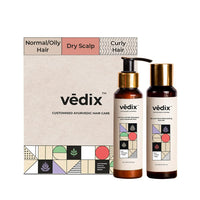 Vedix Ayurvedic Hair Care Combo Pack, Customized Hair Oil for Dandruff and Anti Dandruff Shampoo, for Normal/Oily Hair with Dry Scalp & Curly Hair - 200 ml