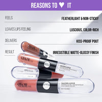 Staze 9to9 Gloss Lock 2-in-1 Liquid Lipstick | Lip Gloss For Long-lasting Fuller & Pump-up pigmented Lipstick | Transfer-proof & 12hrs long stay with Intense Color Payof f | Lightweight & Comfortable | 01 I'M Cute | 7g
