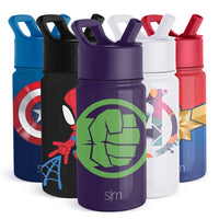 Simple Modern Marvel Hulk Kids Water Bottle with Straw Lid | Insulated Stainless Steel Reusable Tumbler Gifts for School, Toddlers, Boys | Summit Collection | 14oz, Hulk Smash 14oz Water Bottle Marvel-Hulk Smash