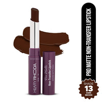 Hilary Rhoda Pro Matte Non-Transfer Lipstick | Waterproof & Smudge-Proof | 12-Hour Long Stay | 24 Shades Available | Highly Pigmented Matte Finish Lipstick | 2g - (Dark Brown | Shade 13)