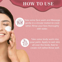 Khadi Natural Aloe Vera Face Wash with Scrub & Rose & Honey Body Wash | For Younger-Looking Skin |Improves Complexion| Paraben & SLS Free | 210 ml each