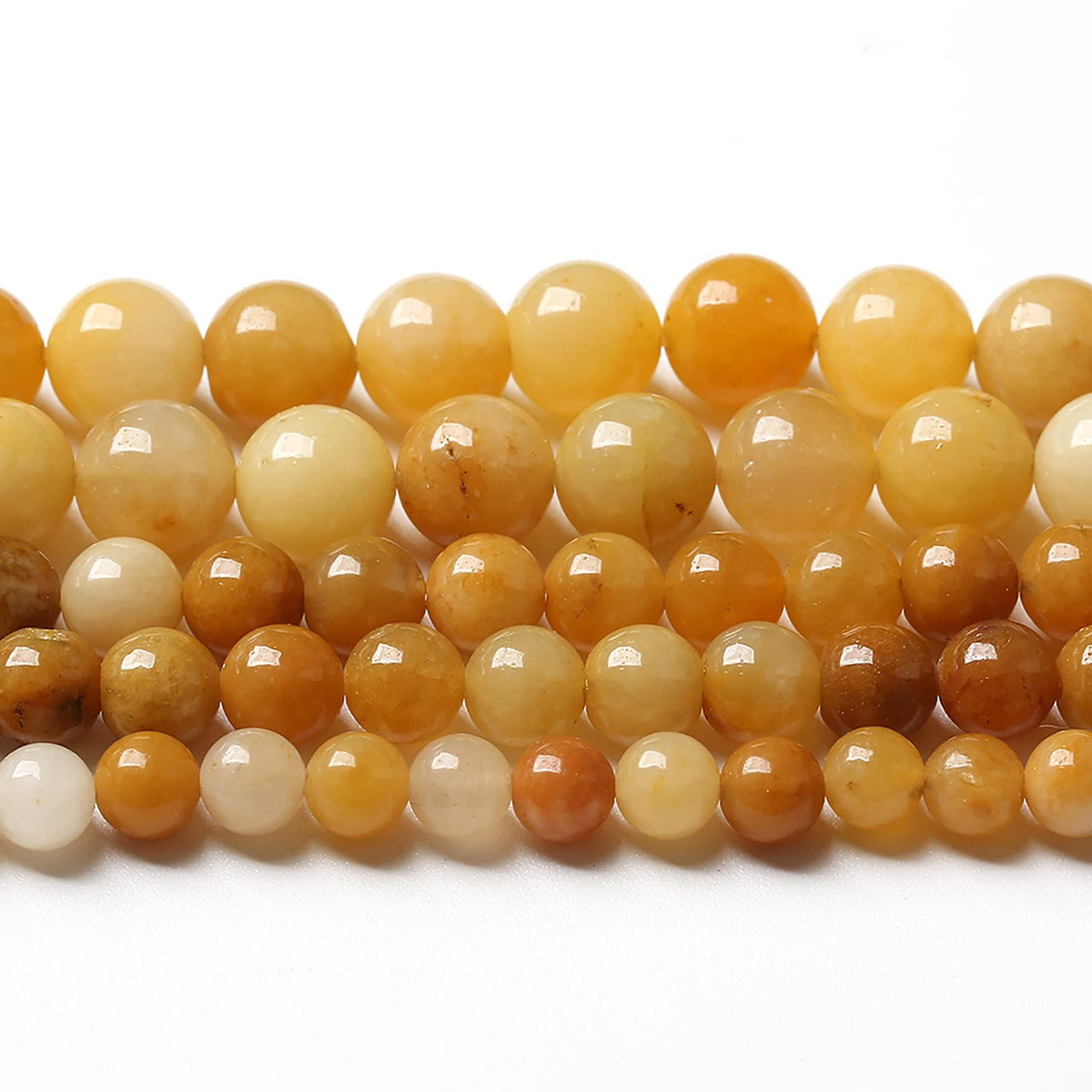 10mm 38pcs Natural Yellow Aventurine Jade Beads Round Loose Beads Energy Crystal Healing Power Gemstone for Jewelry Making DIY Bracelet 15 Inch Yellow Aventurine Jades 10mm