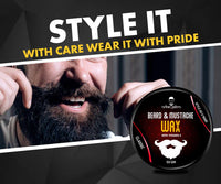 UrbanGabru Beard & Mustache Wax (50 gm) for Strong Hold | Natural Beard Wax | Enriched with Vitamin E & Omega-3 | Gives Natural Shine