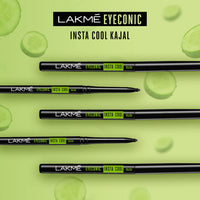 Lakmé Eyeconic Insta Cool Pencil, Glossy Kajal|| Black|| 0.35 G