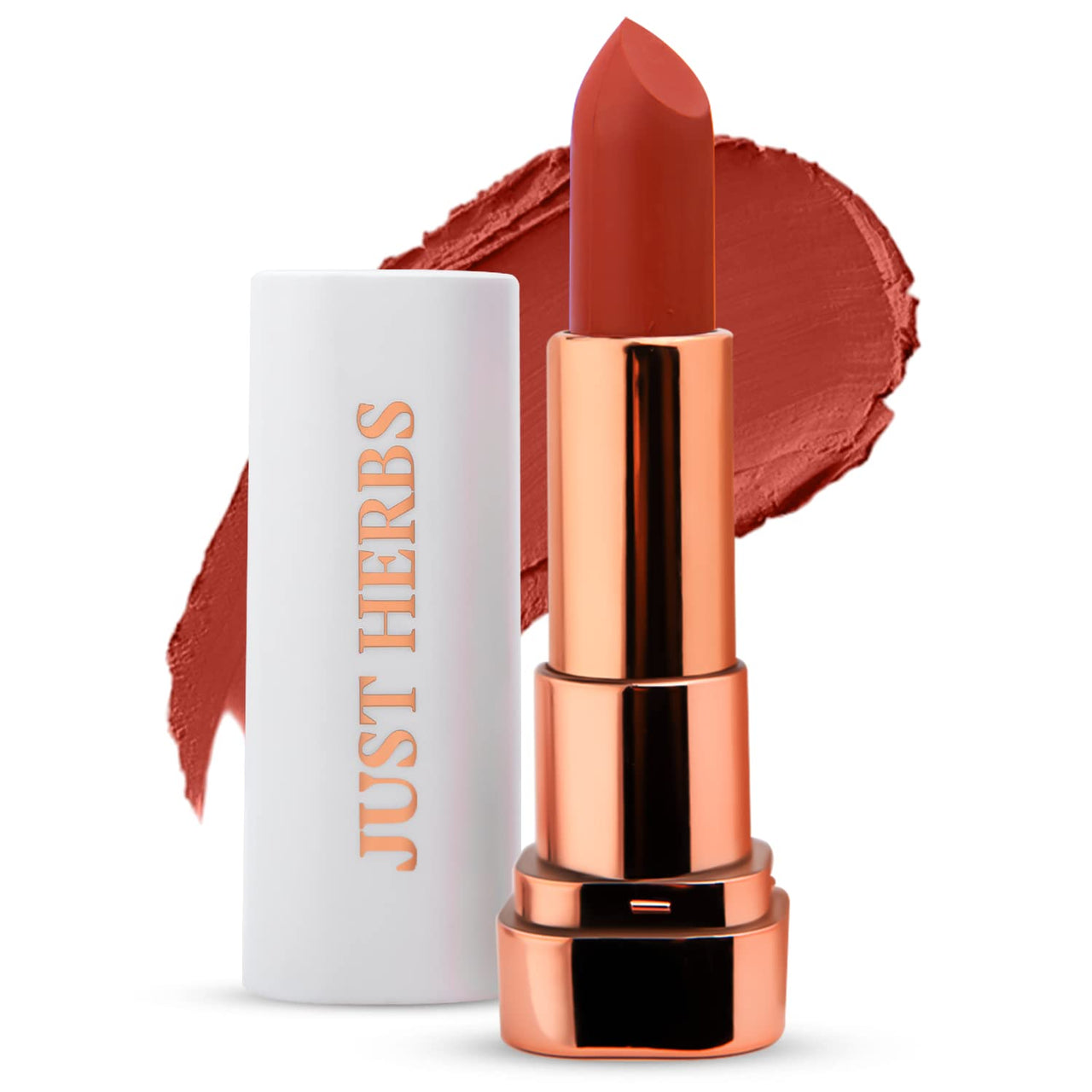 Just Herbs Matte Lipstick, Hydrating Nourishing and Liquid Waterproof Long Stay Relaxed Matte Bullet Lipsticks for Women 4.2 gm (Rust Divine)