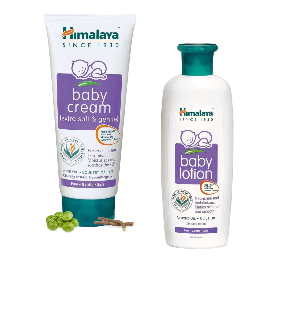 Himalaya Baby Cream For Dry Skin and Baby Lotion For All Skin Types,200Ml (Pack of 2)