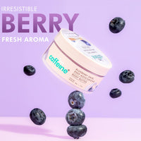 mCaffeine Blueberry Swirl Deep Moisturizing Body Butter | 5 Essential Ceramides for Skin Repair with Shea Butter & Cocoa Butter | 72Hrs Long Lasting Moisturization | Winter Body Care | Fruity Blueberry Aroma | Body Butter for Women and Men - 200g