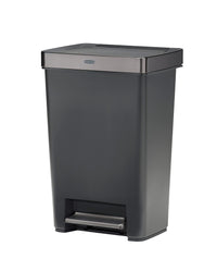Rubbermaid Premier Series II Step-on Trash Can for Home and Kitchen, with Lid Lock and Slow Close, 13 Gallon, Charcoal, for Home/Kitchen/Hotel/Lobby/Office 13G - Classic Plastic