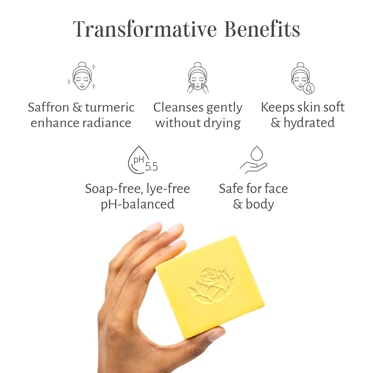 Shankara Brightening Body Bar – Saffron & Turmeric | pH-Balanced Bar Soap for Face and Body | Plant-Based, Cruelty-Free | Natural Bathing Bar with Manjishta and Aloe Vera | 100g