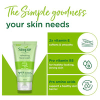 Simple Kind To Skin Refreshing Facial Wash 100 ml | 100% Soap-Free Facewash | For All Skin Types