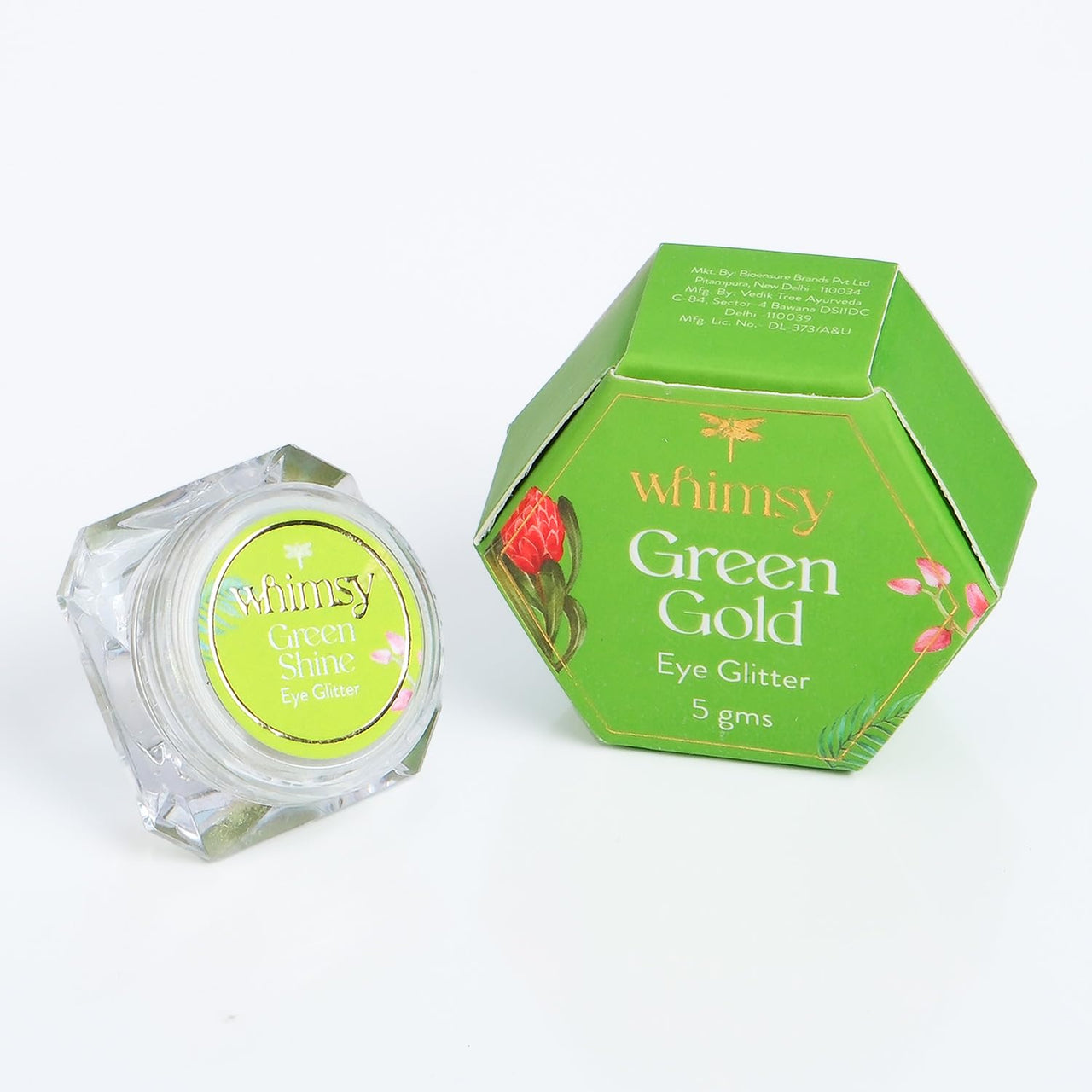 Whimsy Safe, Organic, Non- Toxic Eye Glitter for Girls|Sparkle Glitter Eyeshadow| Eyeshadow for Girls|Long Lasting Eye Makeup|Glitters for kids| Safe Eye Makeup Products|Edible Glitters (Green)