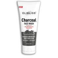 Elibliss Charcoal Face Wash for Deep Cleansing, Removes Pollutants, Toxins & Dirt, Activated Charcoal Cleanser, No Parabens & Sulphate, Suitable for All Skin Types 75ml