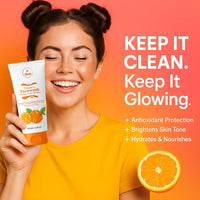 Glivia Vitamin C Face Wash - Brightening, Hydrating & Dark Spot Correcting | Gentle Cleanser for Glowing Skin, 100 ML