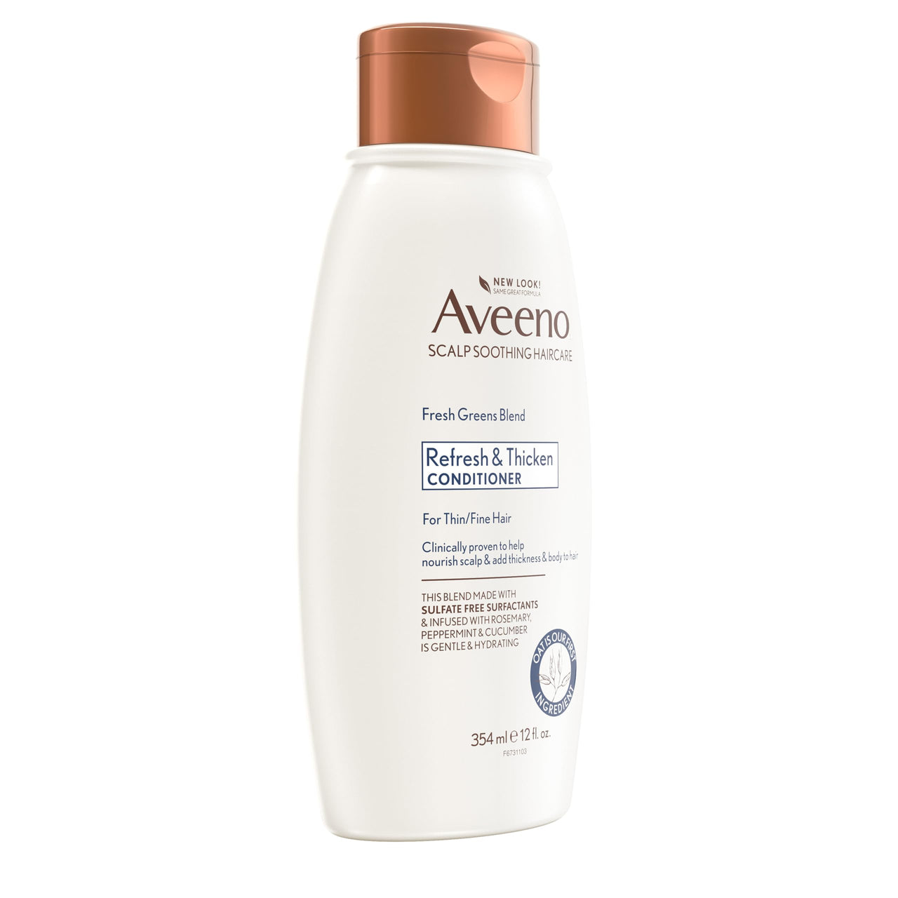 Aveeno Scalp Soothing Fresh Greens Blend Conditioner for Volume, Thickness and Refresh, Sulfate Free Conditioner, No Dyes or Parabens, 12 fl. oz (4067311)