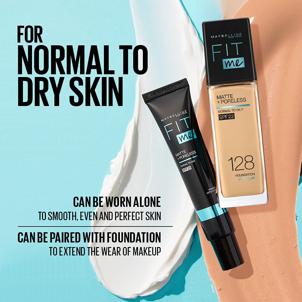Maybelline New York Fit Me Matte+Poreless Liquid Foundation, 128 Warm Nude, 30ml with SPF & Primer Matte + Poreless with FREE Maybelline New York Master Foundation Oval Brush,34.9 g