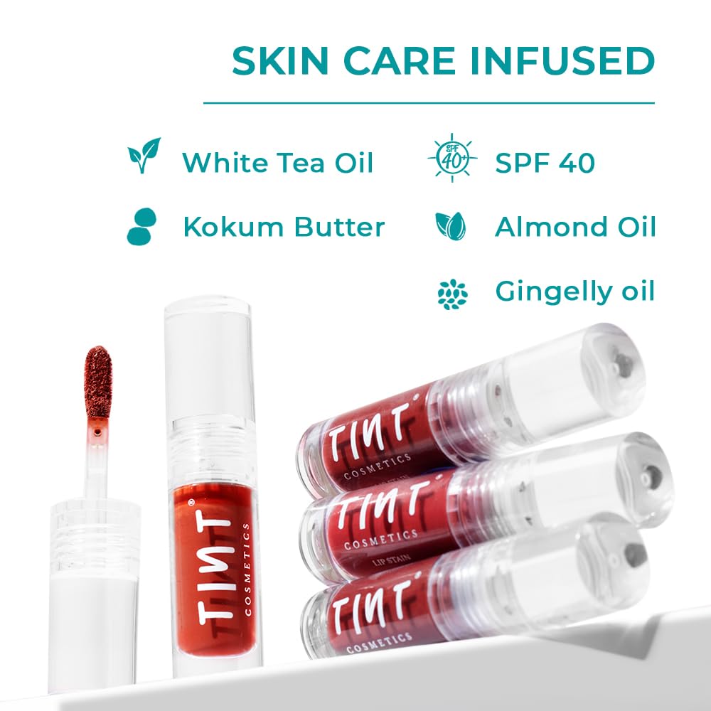 Tint Cosmetics 2.5ml Matte Finish Butter Cream Liquid Lip Stain, Waterproof, Transfer Proof, Non-Sticky, Non Drying, Light Weight, Long Lasting & Hydrating For Girls & Women