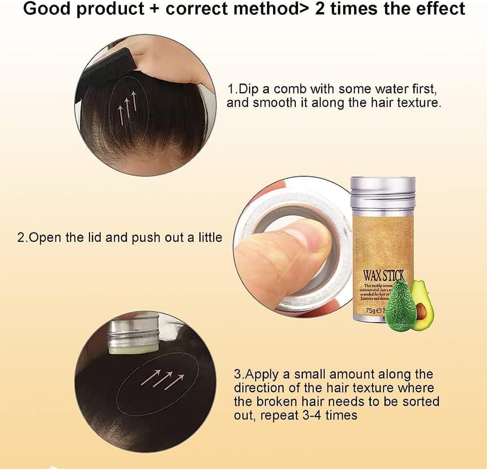 ZUMIE Hair Wax Stick, Flyaway Hair Stick Non-greasy Styling Wax Stick for Hair Finishing Slick Wax Stick Flyaway Edge Frizz Baby Hairs, Hair Pomade Stick for Professional Salon and Home Use (1 PCS)