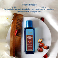 Blue Nectar Batana Oil for Thicker Hair | Pure Honduras Batana Oil for Hair Growth with Organic Almond Oil | Ayurvedic Hair Growth Oil for Stronger Hair (12 Herbs, 100 ml)