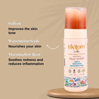 Tikitoro Kids Refreshing face wash| Pediatrician Approved | 100% Vegan with Saffron, Watermelon and Marshmallow Root | Cleanses, Purifies & Moisturises Skin | No Parabens & Sulphates (150 ml x 2)