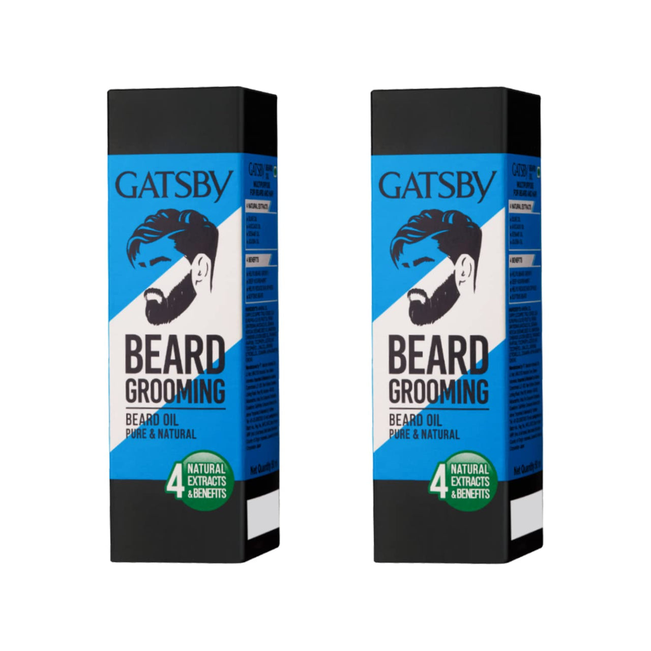 Gatsby Japan Beard Oil - Pure & Natural 50ml (Pack of 2) | Non-Sticky, Quick Absorbing, Pleasant Fragrance, Light Beard Oil for Men |Multipurpose Oil for Beard & Hair