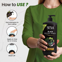 Sesa Ayurvedic Medicinal Shampoo 1 Lt Hairfall Control Anti Dandruff Shampoo Infused with 15 Ayurvedic Herbs Smooth & Shiny Hair For Men & Women, 1000 ml