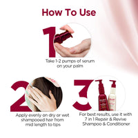 BBLUNT 7 in 1 Repair & Revive Oil Hair Serum for Upto 100% Damage Repair - 70ml | Addresses 7 Signs of Hair Damage | Enriched with Ceramides & Argan Oil