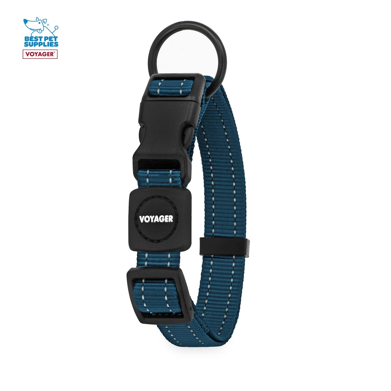 Voyager Reflective Dog Leash Collar Set with Neoprene Handle Supports Small, Medium, and Large Breed Puppies, Cute and Heavy Duty for Walking, Running, and Training - Blue, M Leash Collar Set (Blue) Leash Collar Set (3/4")