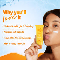 Aqualogica Glow+ Oil-Free Moisturizer with Papaya & Vitamin C| Moisturizes to Enhance Glow & Texture | Controls Excess Oil | 100g