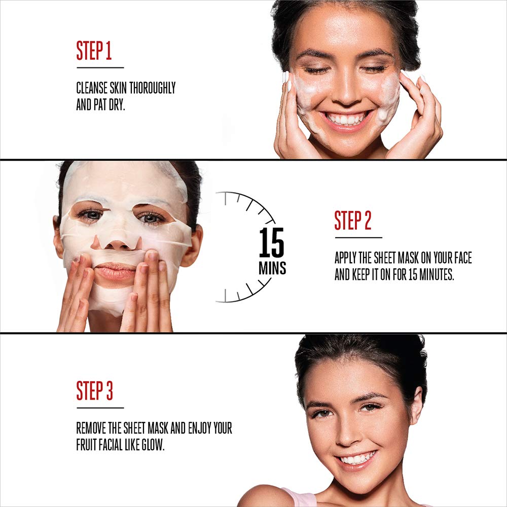 Lakmé Blush & Glow Kiwi Sheet Mask, 20 ml & Blush & Glow Strawberry Sheet Mask, 20 ml